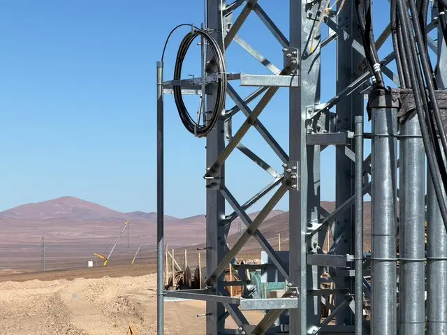 Bajada de cables en estructura reticulada